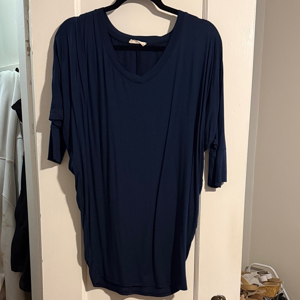 Elegant Navy Blue Women's Top